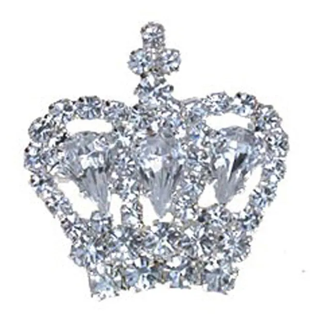 "Diamond" Crown Silver Plated Brooch