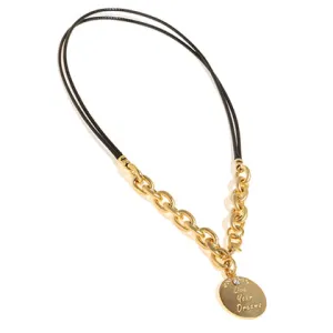 "Live your Dream" Gold coin pendant Necklace