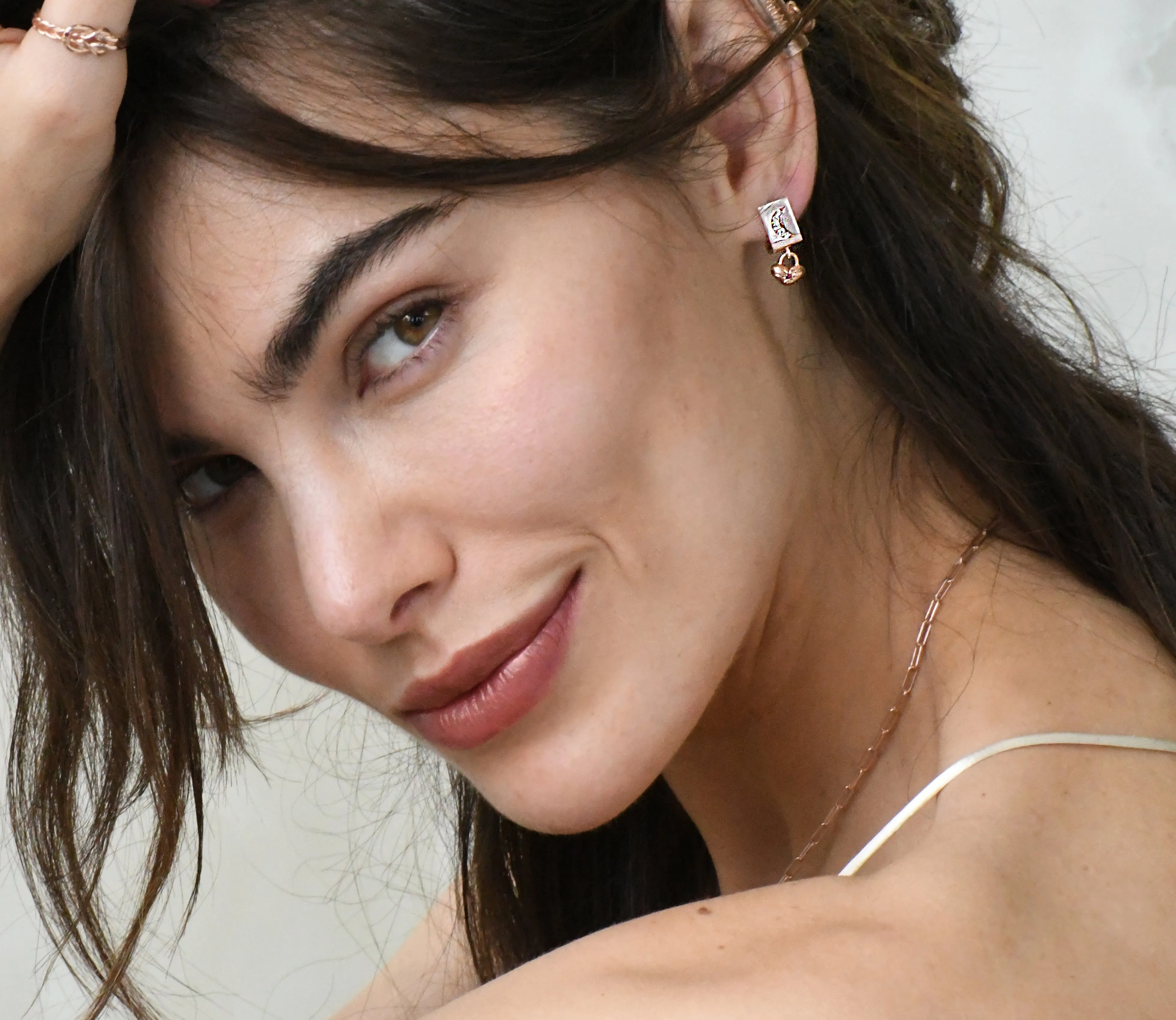 "To the Moon" Ruby Earrings