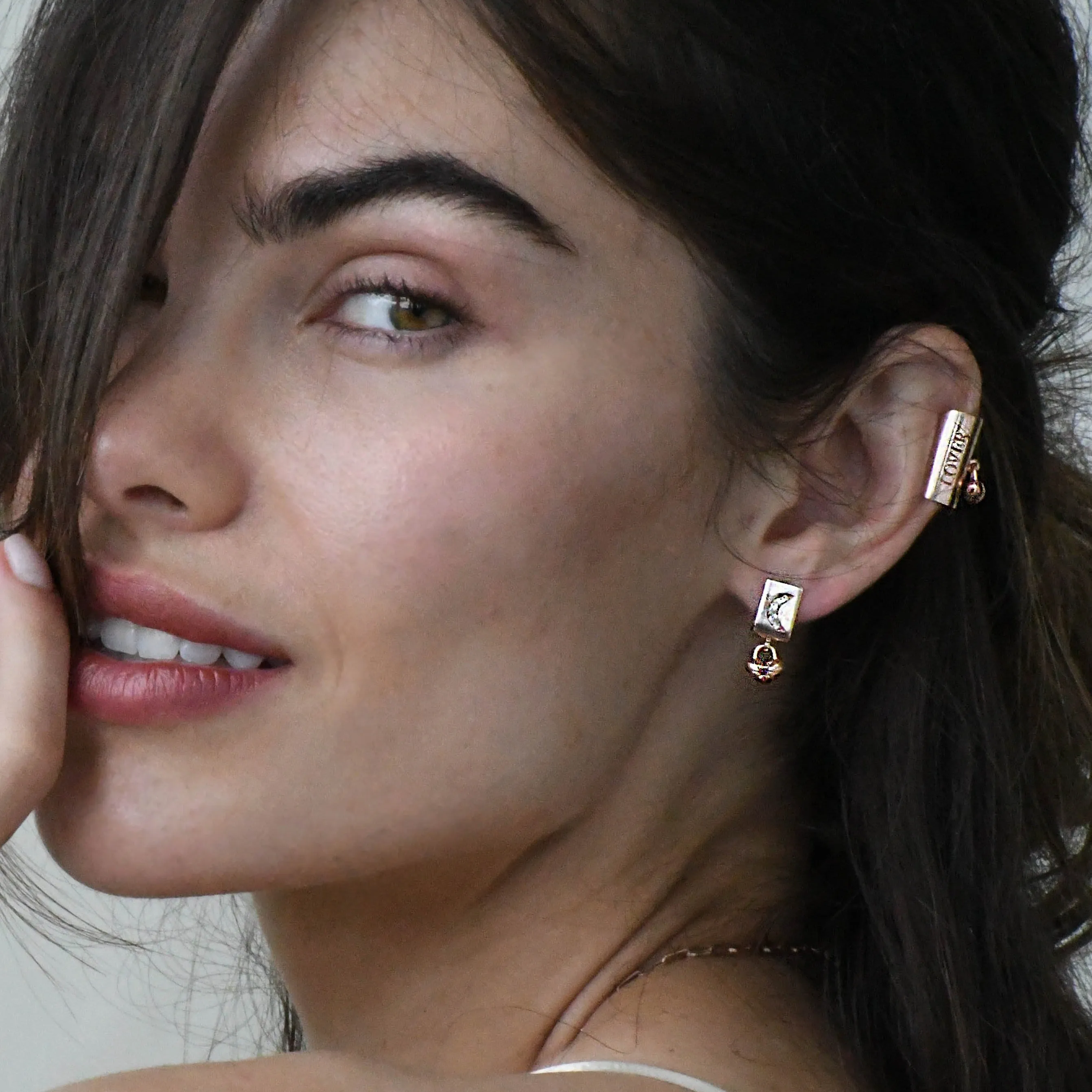 "To the Moon" Ruby Earrings