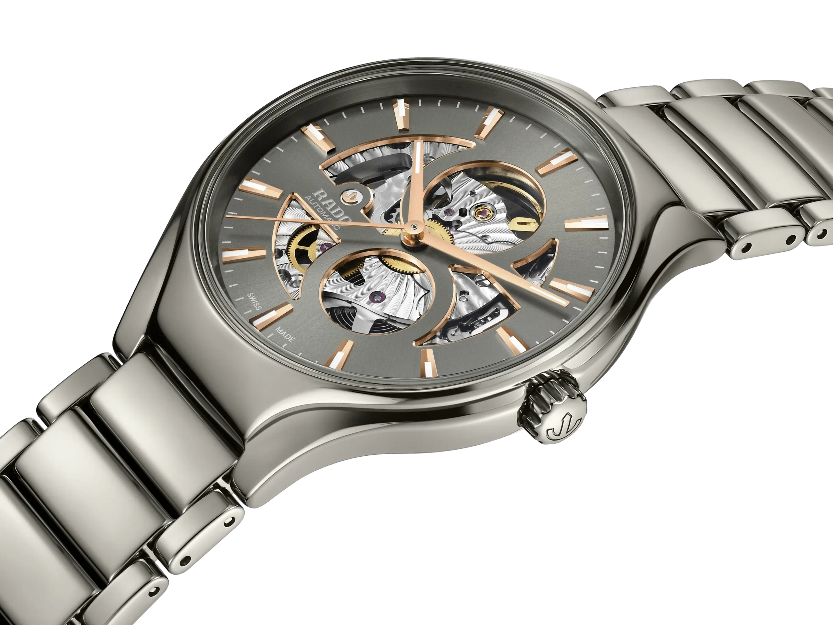 RADO True Round 40mm Grey Automatic Open Heart Men's Watch R27108112