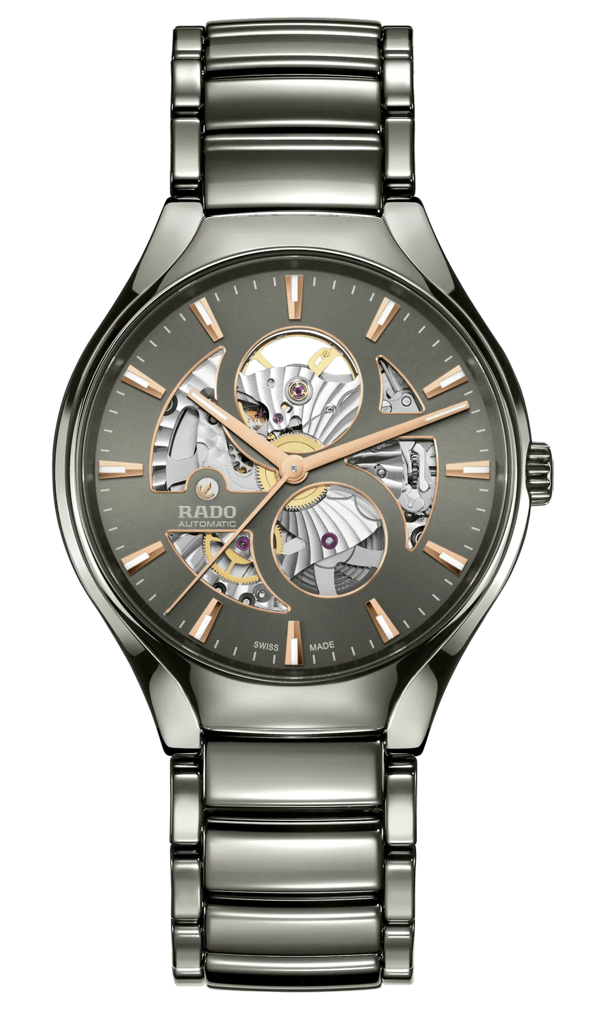 RADO True Round 40mm Grey Automatic Open Heart Men's Watch R27108112