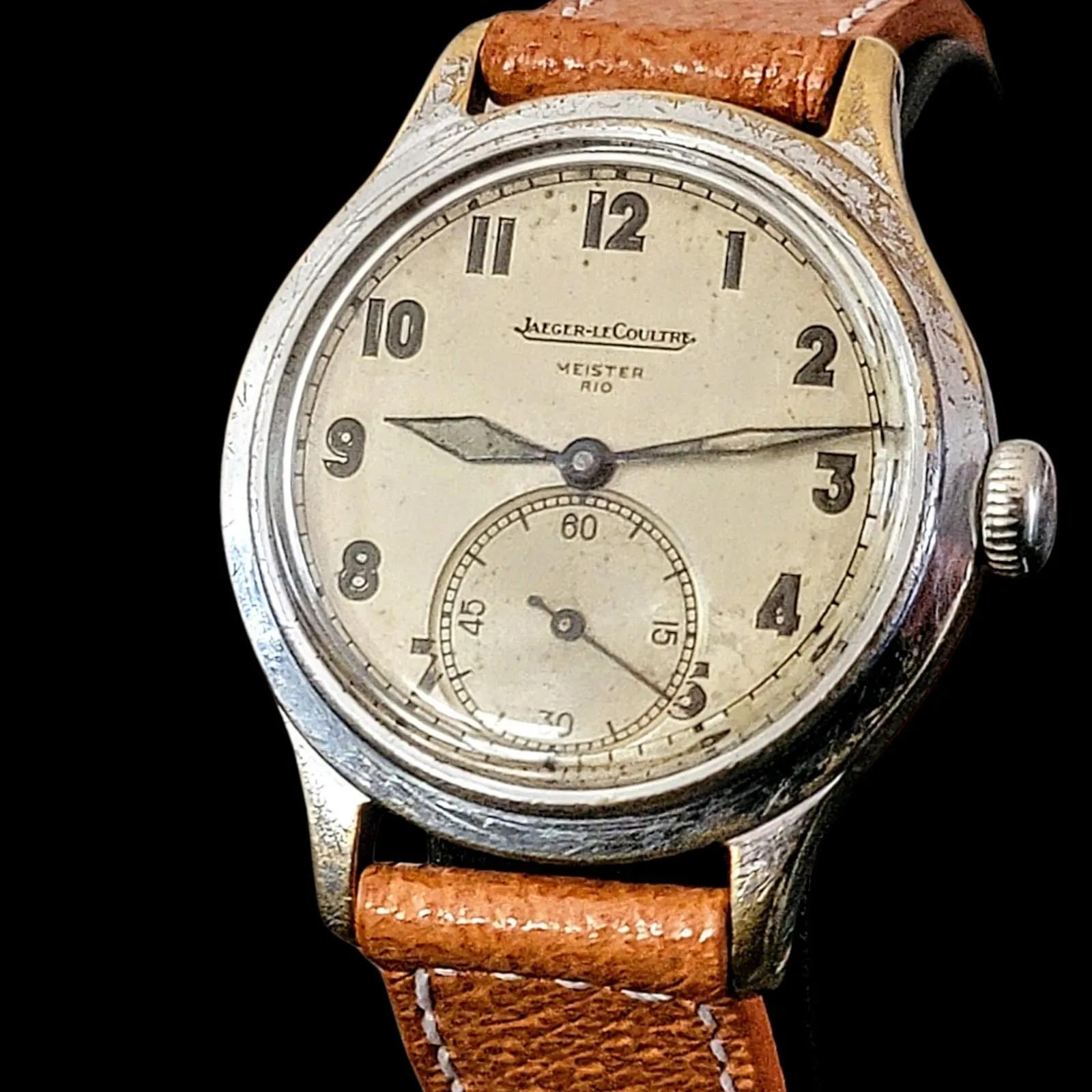 RARE & UNUSUAL Double Signed Jaeger-LeCoultre Military Style Wristwatch