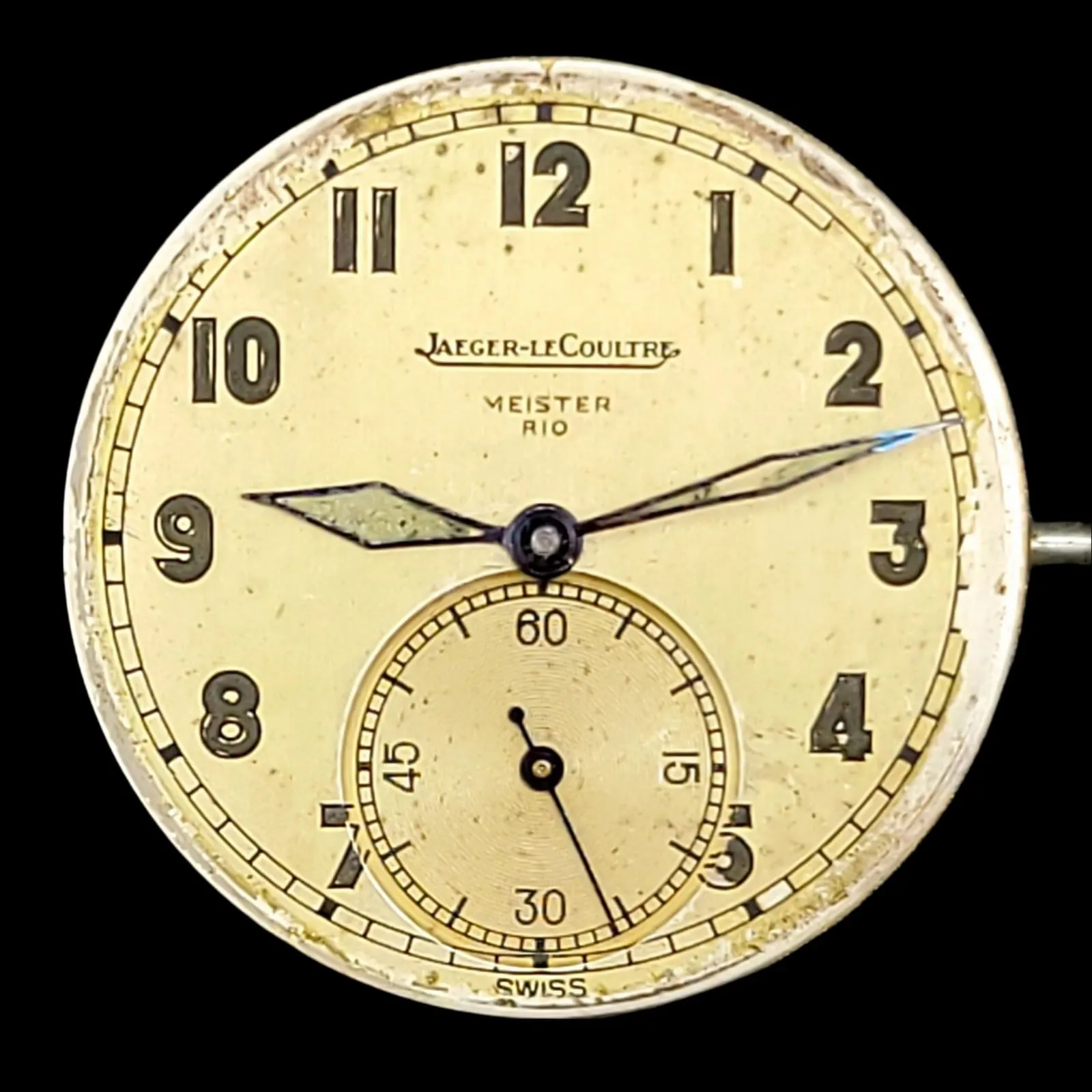 RARE & UNUSUAL Double Signed Jaeger-LeCoultre Military Style Wristwatch