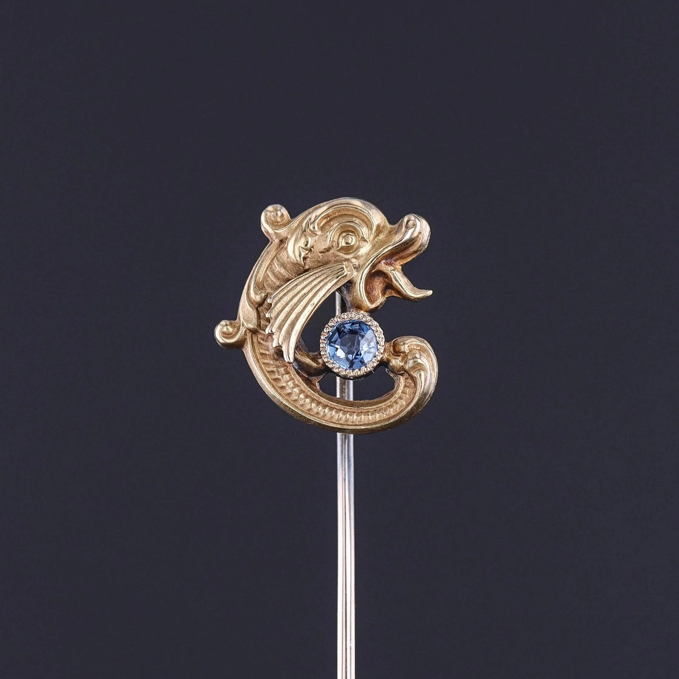 RESERVED - Charm Conversion- Antique Sea Creature Stickpin of 14k Gold