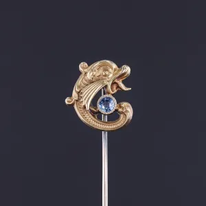 RESERVED - Charm Conversion- Antique Sea Creature Stickpin of 14k Gold