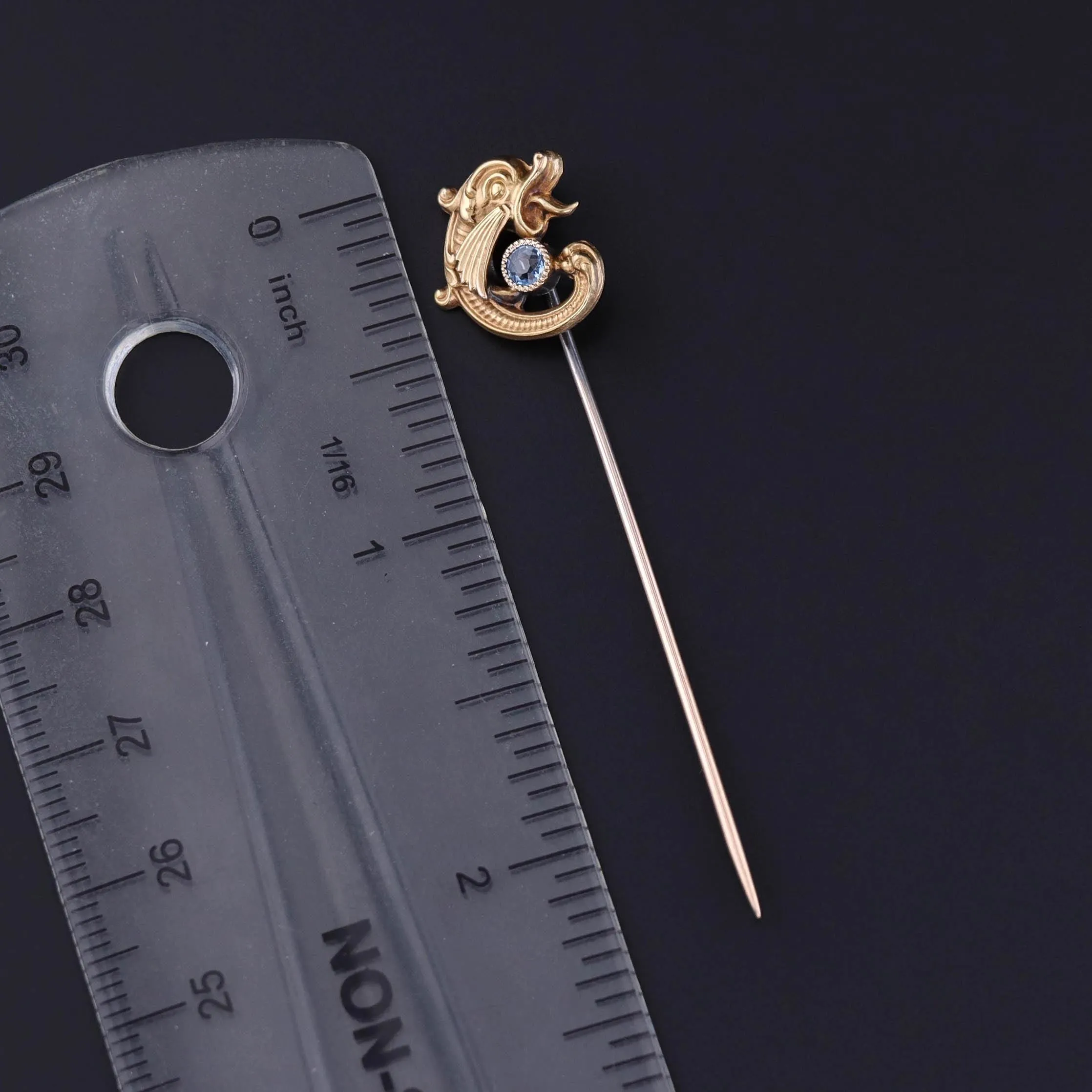 RESERVED - Charm Conversion- Antique Sea Creature Stickpin of 14k Gold