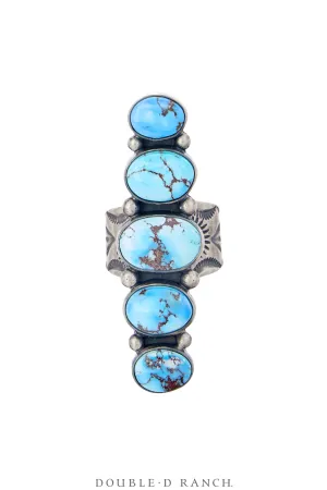 Ring, Cluster, Turquoise, Golden Hills,  Hallmark, Contemporary, 1708