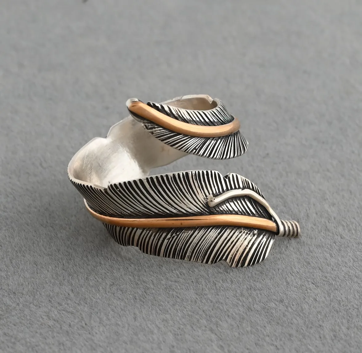 Ring - Wide Wrap-around Feather by Lena Platero (Size 7 /-)