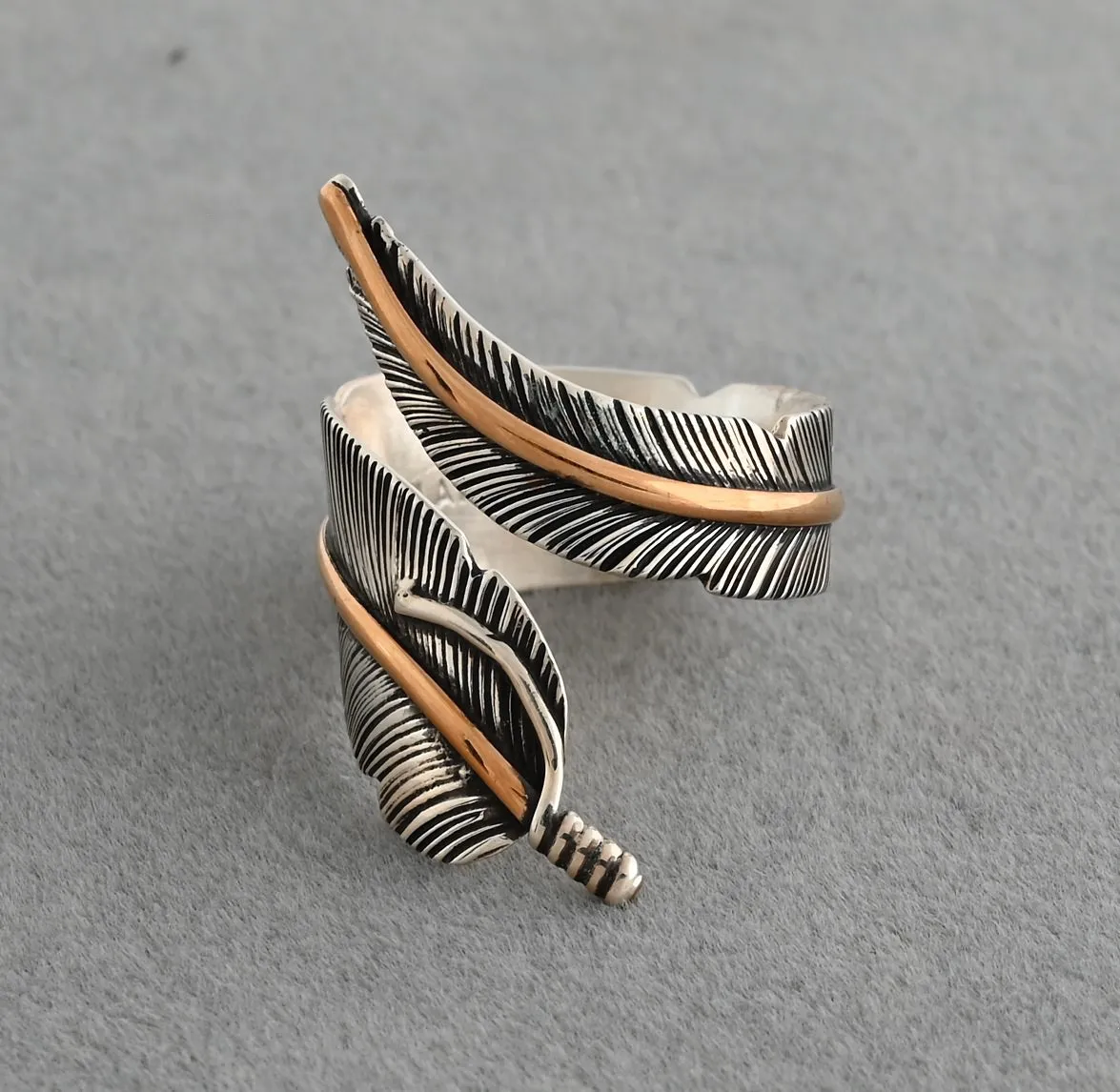 Ring - Wide Wrap-around Feather by Lena Platero (Size 7 /-)