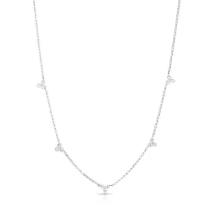 Roberto Coin 18K White Gold 5 Station Diamod Necklace