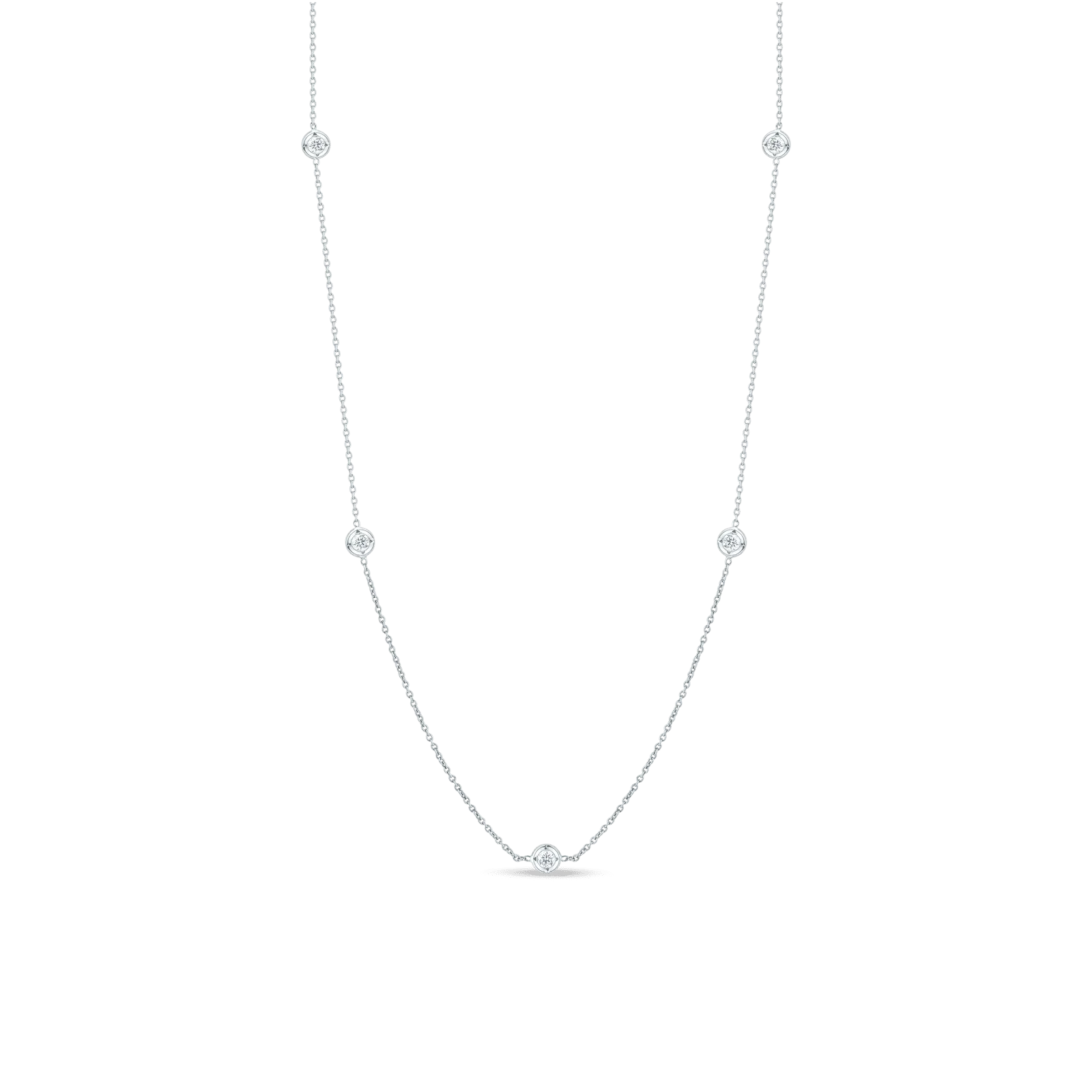 Roberto Coin 18K White Gold 7 Station Diamond Necklace