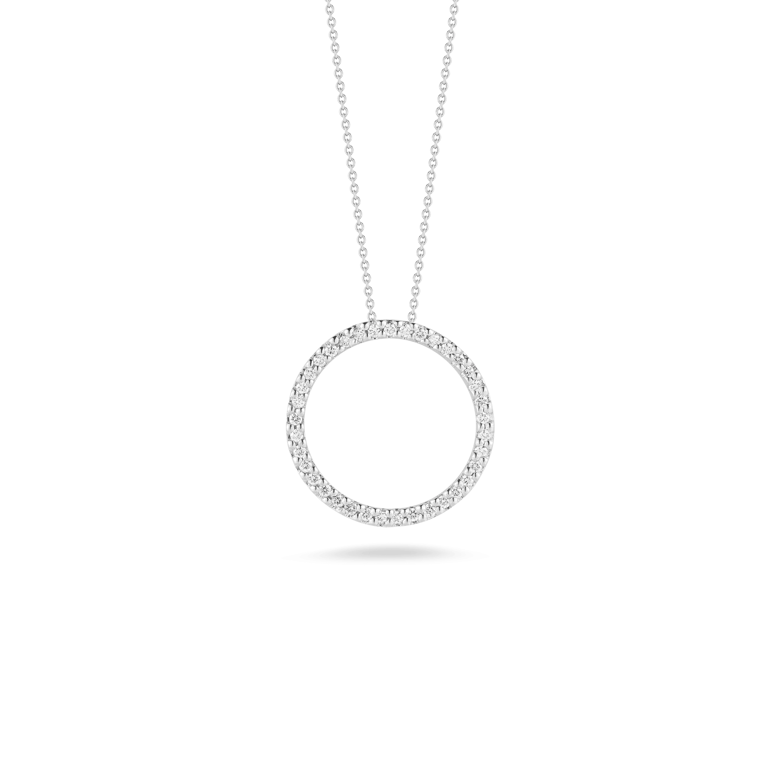 Roberto Coin 18K White Gold Small Diamond Circle Necklace