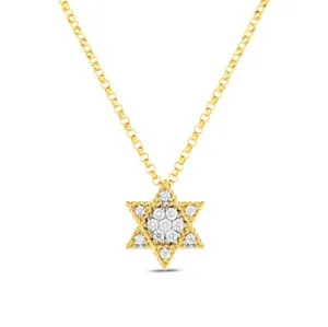 Roberto Coin 18K Yellow & White Pave Diamond Small Star-of-David Pendant