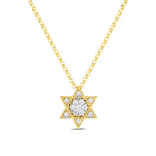 Roberto Coin 18K Yellow & White Pave Diamond Small Star-of-David Pendant
