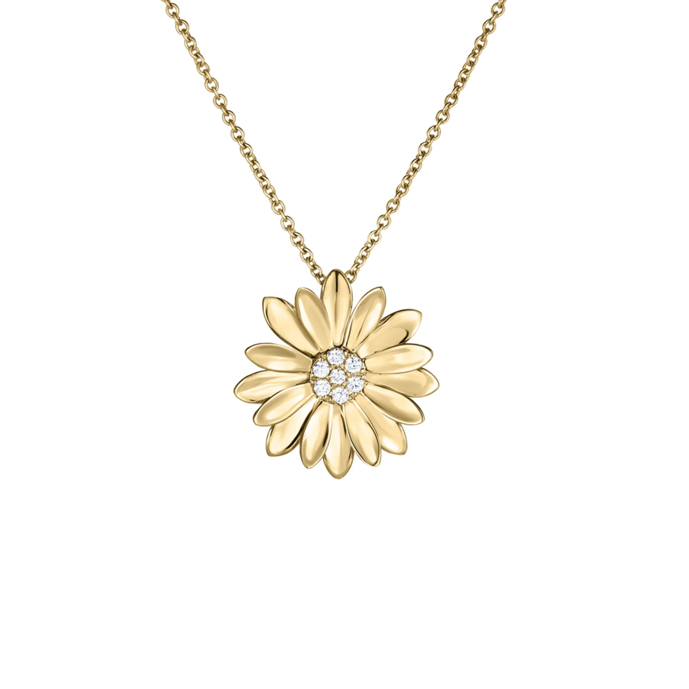 Roberto Coin 18k Yellow Gold Diamond Margherita Necklace 16-18" Adjustable Chain (D=.08)
