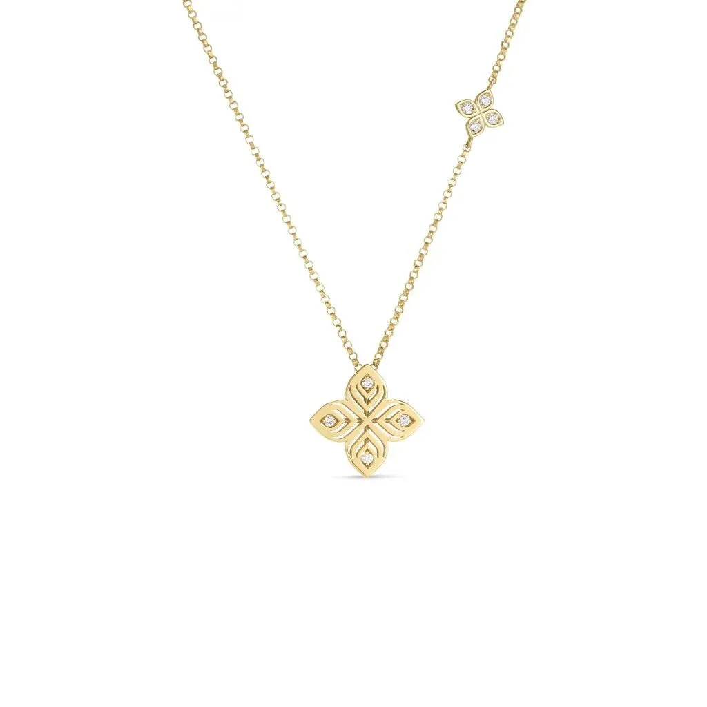 Roberto Coin Arabesque Diamond Flower Necklace