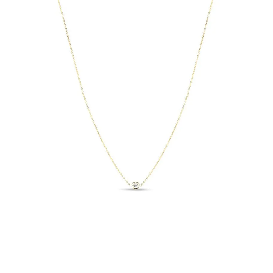 Roberto Coin Diamonds by the Inch Single Diamond Bezel Chain Necklace