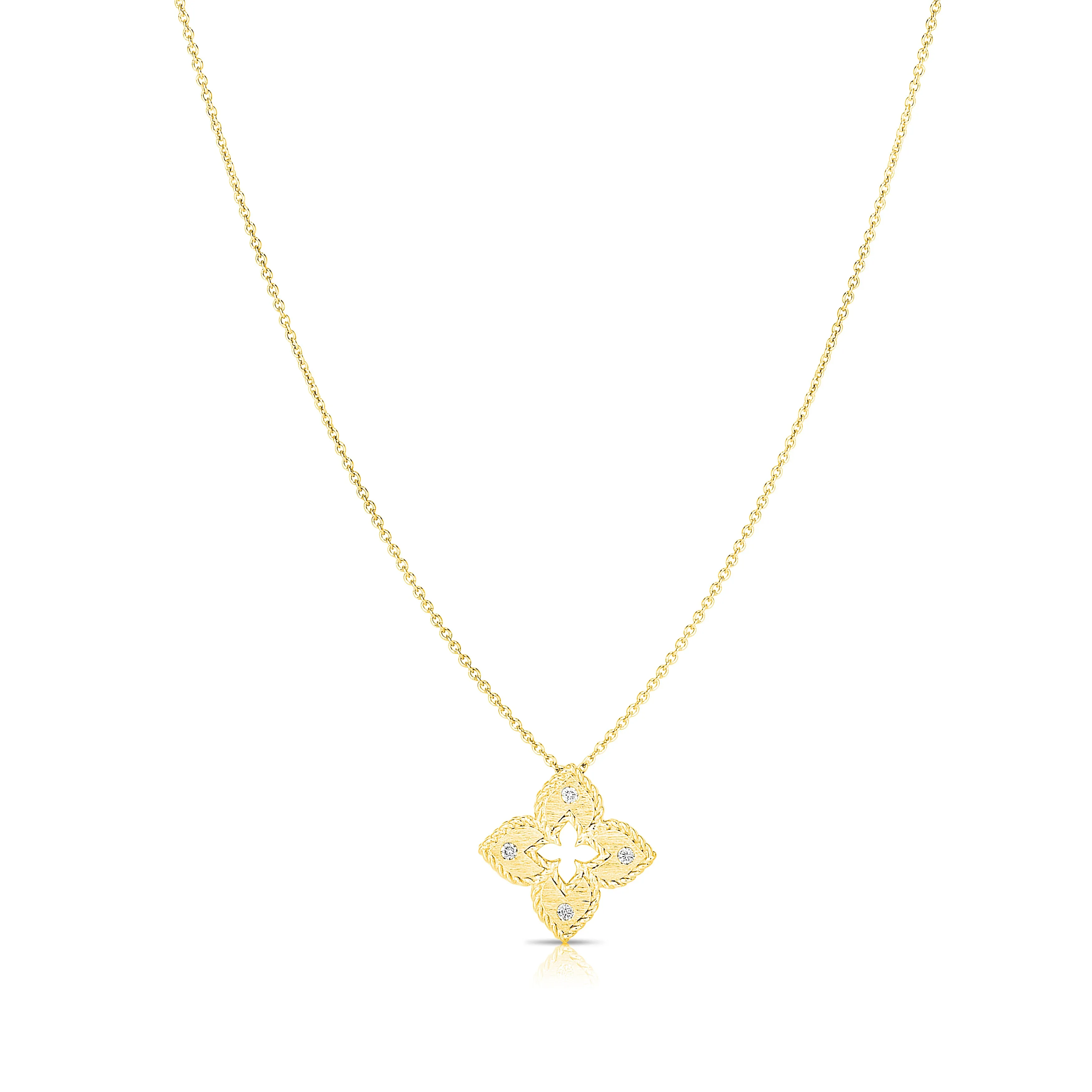 Roberto Coin Petite Venetian Princess 18K Yellow Gold Diamond Necklace