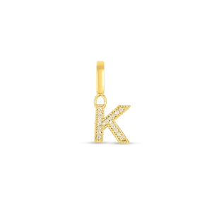 Roberto Coin Princess Yellow Gold Diamond Letter "K" Charm