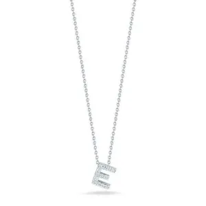 Roberto Coin "E" Love Letter Diamond Pendant Necklace