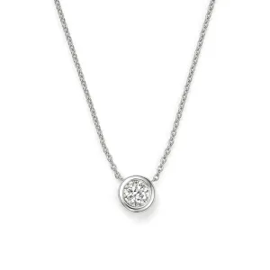 Roberto Coin Tiny Treasures 18K White Gold Bezel Set Diamond Station Necklace