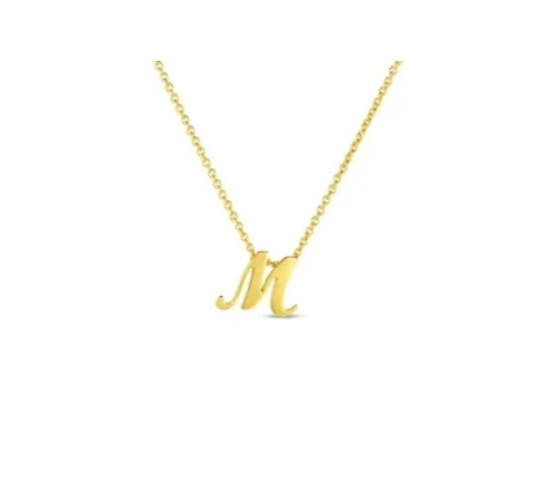 Roberto Coin Tiny Treasures Love Letter 18K Gold 'M' Pendant