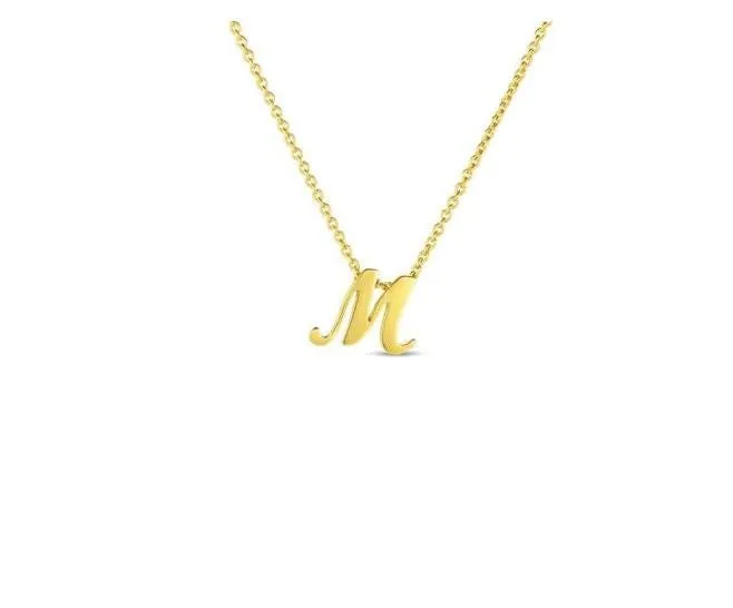Roberto Coin Tiny Treasures Love Letter 18K Gold 'M' Pendant