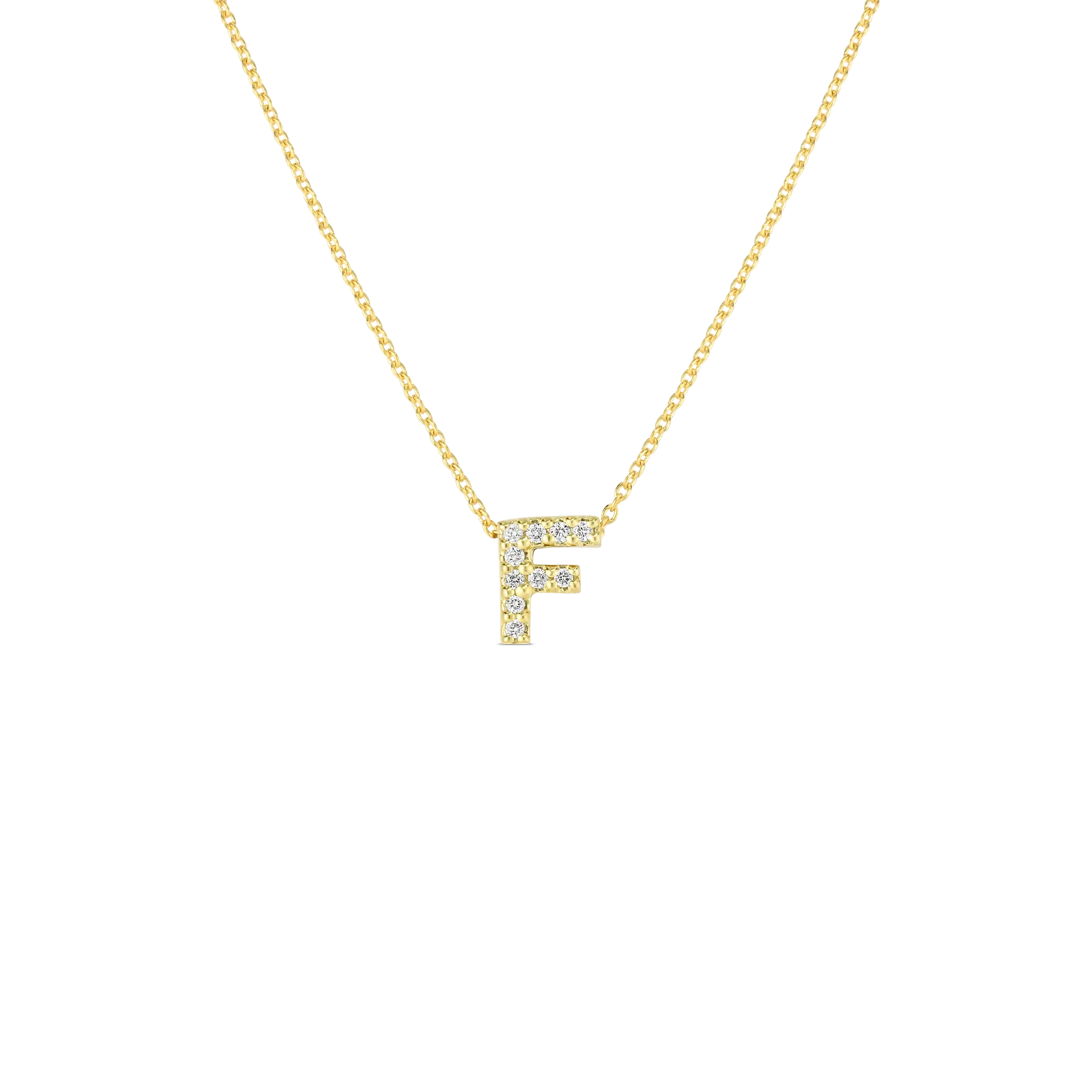 Roberto Coin Tiny Treasures Yellow Gold "Love Letter" Initial Pendant