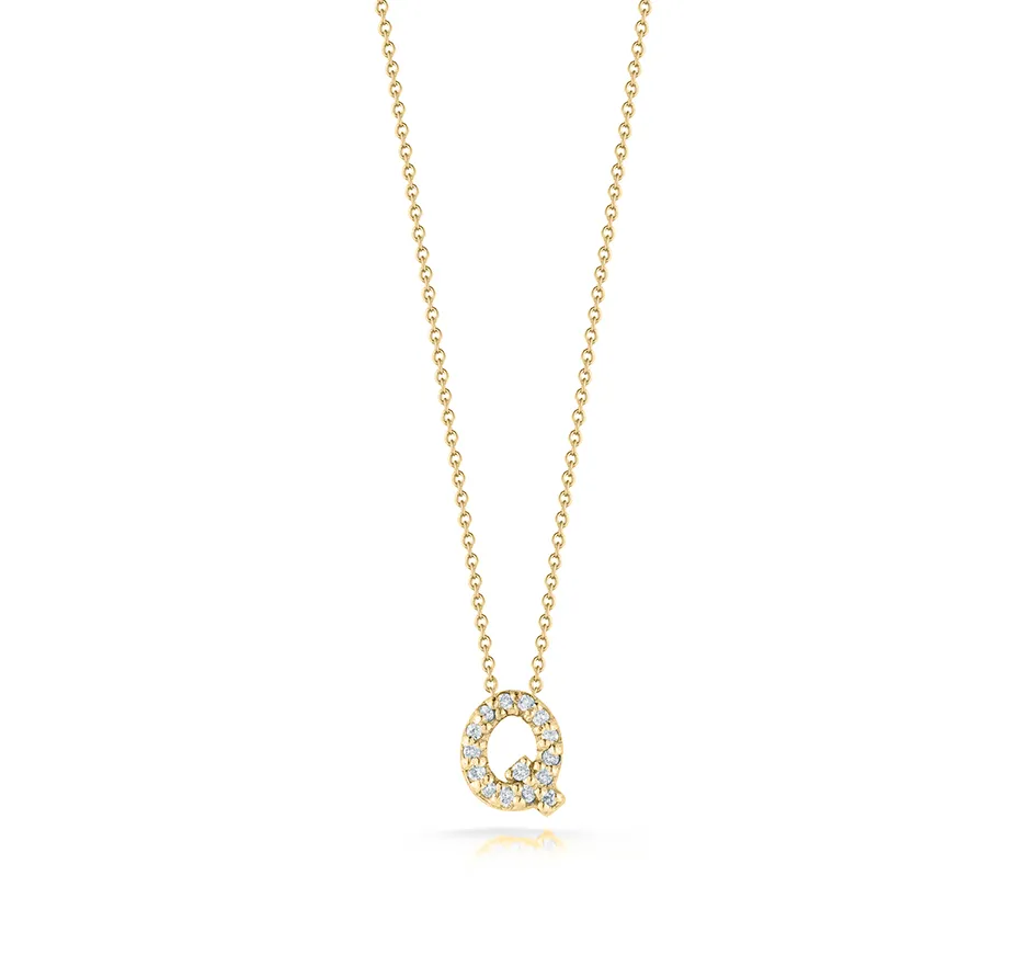 Roberto Coin Tiny Treasures Yellow Gold "Love Letter" Initial Pendant