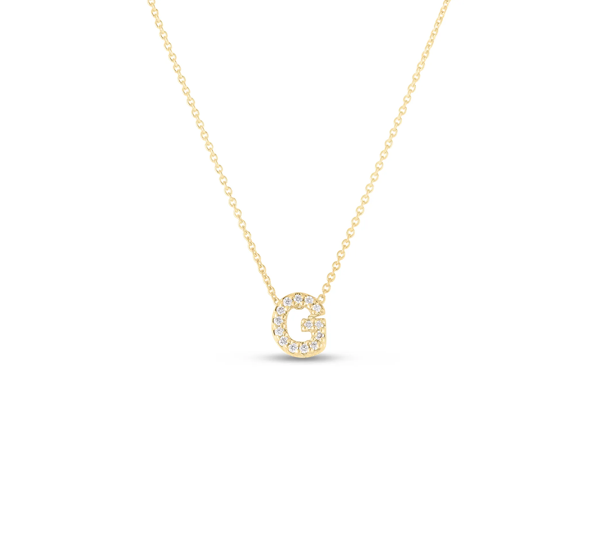 Roberto Coin Tiny Treasures Yellow Gold "Love Letter" Initial Pendant