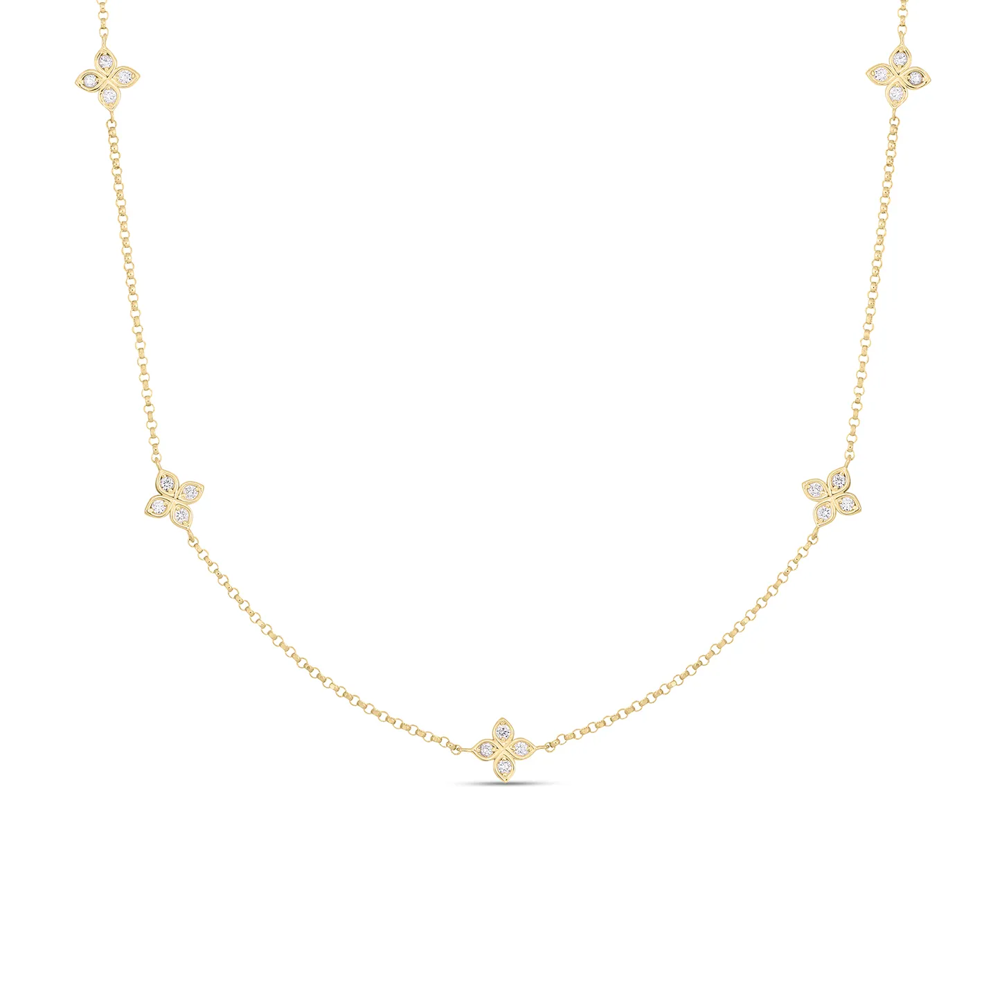Roberto Coin Yellow Gold Diamond Necklace, 17"