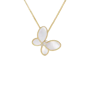 Roberto Coin Yellow Gold Mother-of-Pearl and Diamond Butterfly Pendant