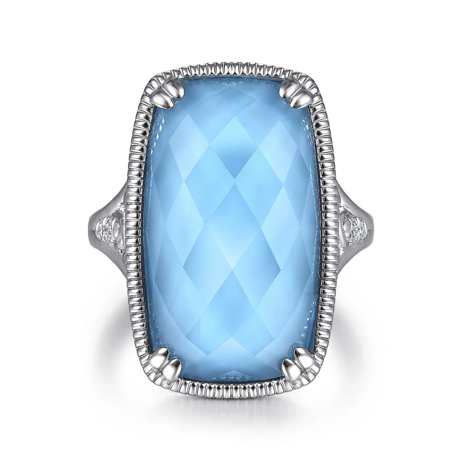 Rock Crystal Turquoise Ring