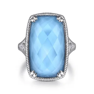 Rock Crystal Turquoise Ring
