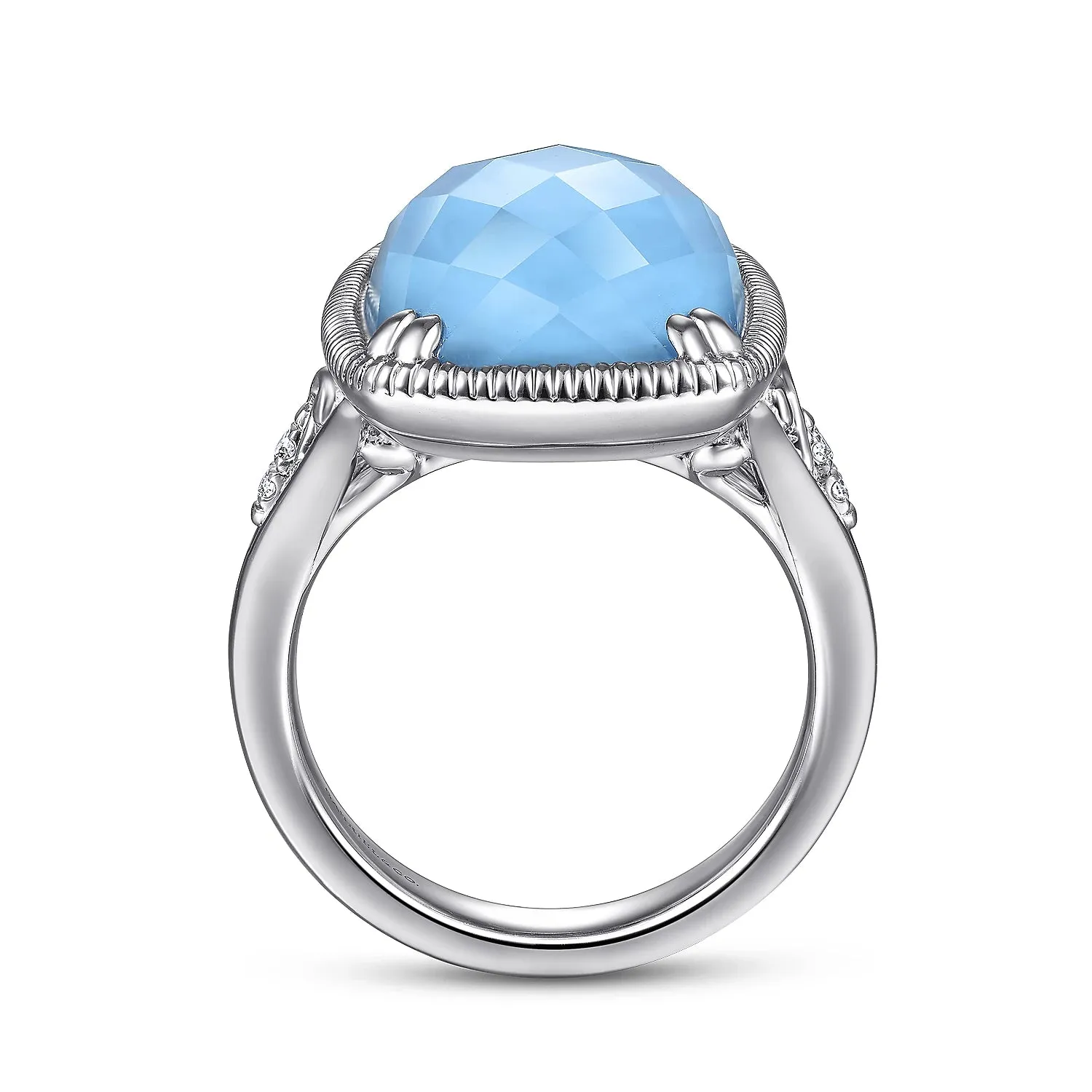 Rock Crystal Turquoise Ring