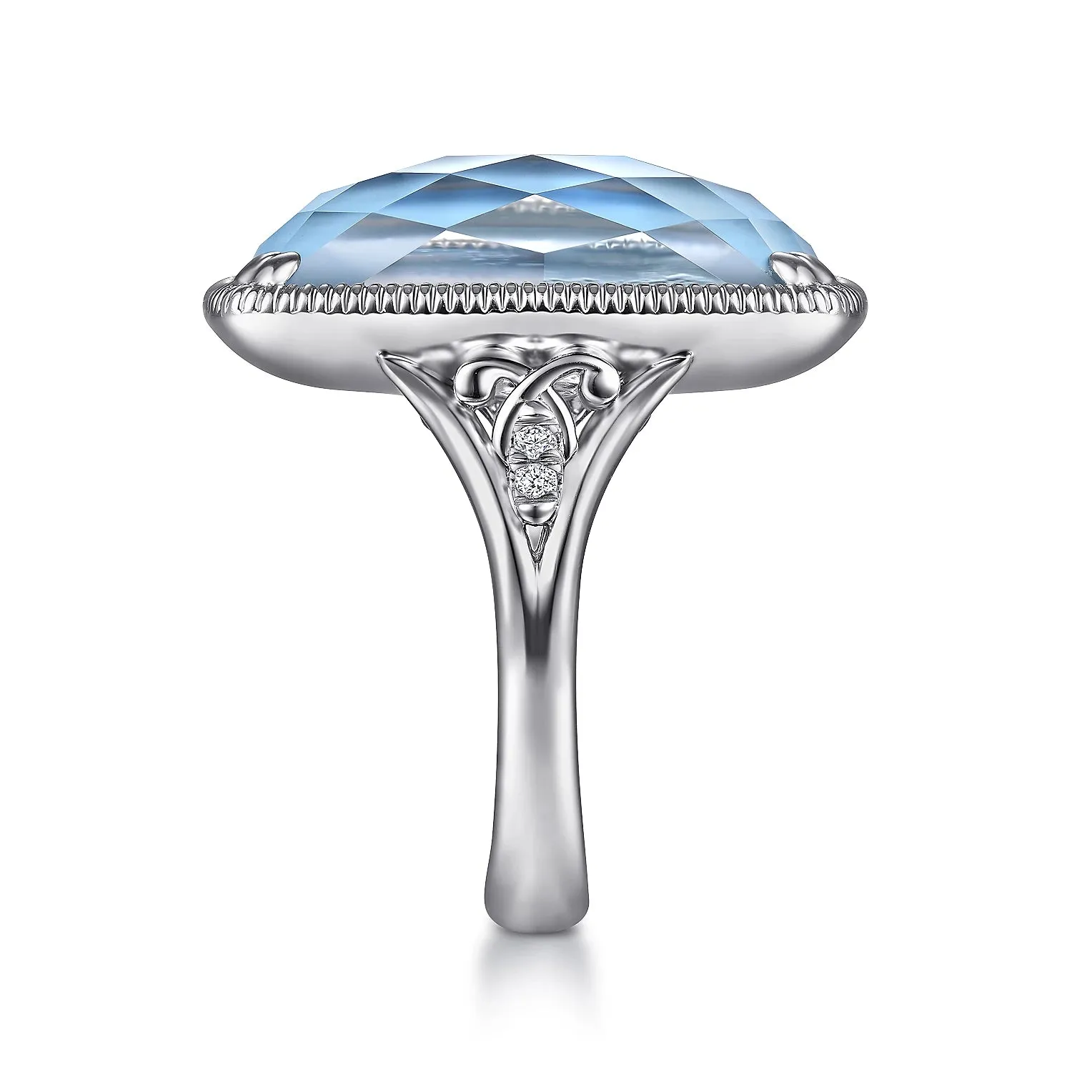 Rock Crystal Turquoise Ring