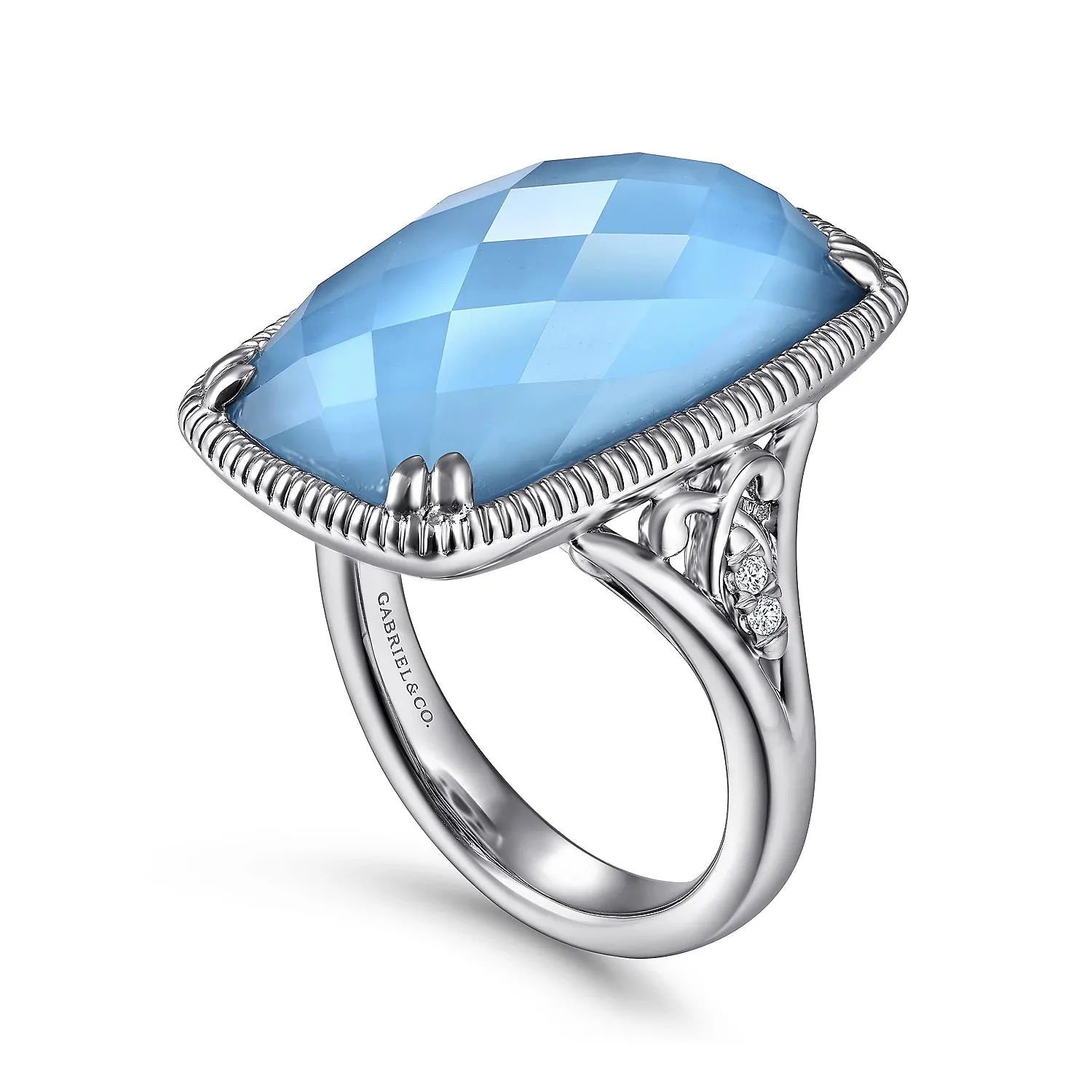 Rock Crystal Turquoise Ring