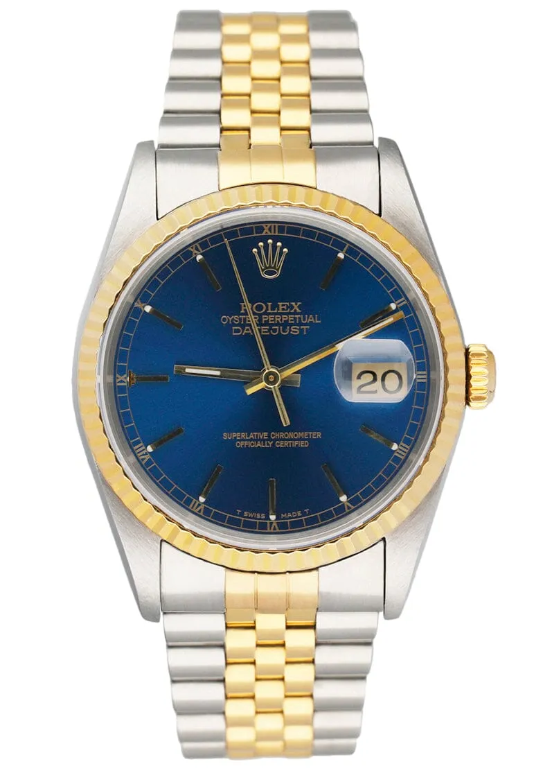 Rolex Datejust 16233 Blue Dial Men's Watch