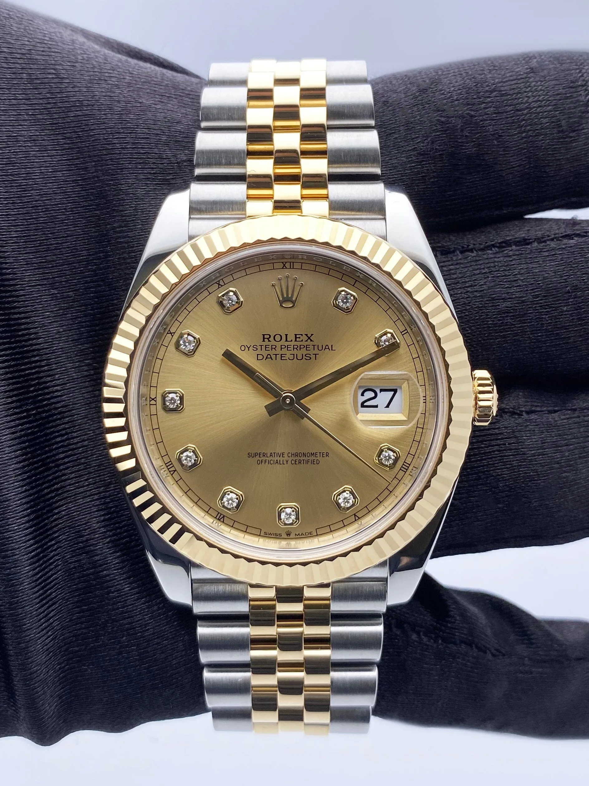 Rolex Datejust 41 126333 Diamond Dial Mens Watch Box Papers