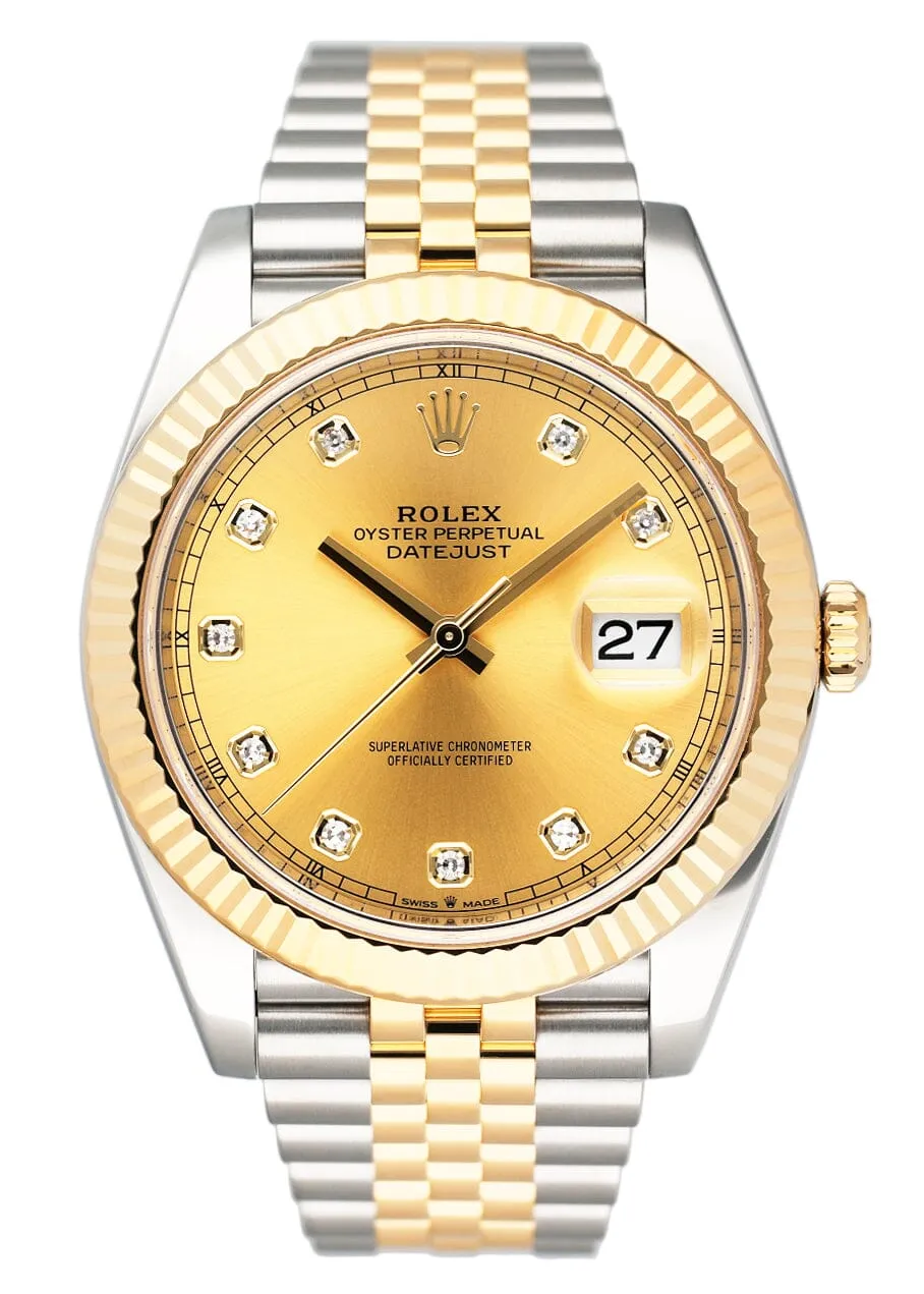 Rolex Datejust 41 126333 Diamond Dial Mens Watch Box Papers