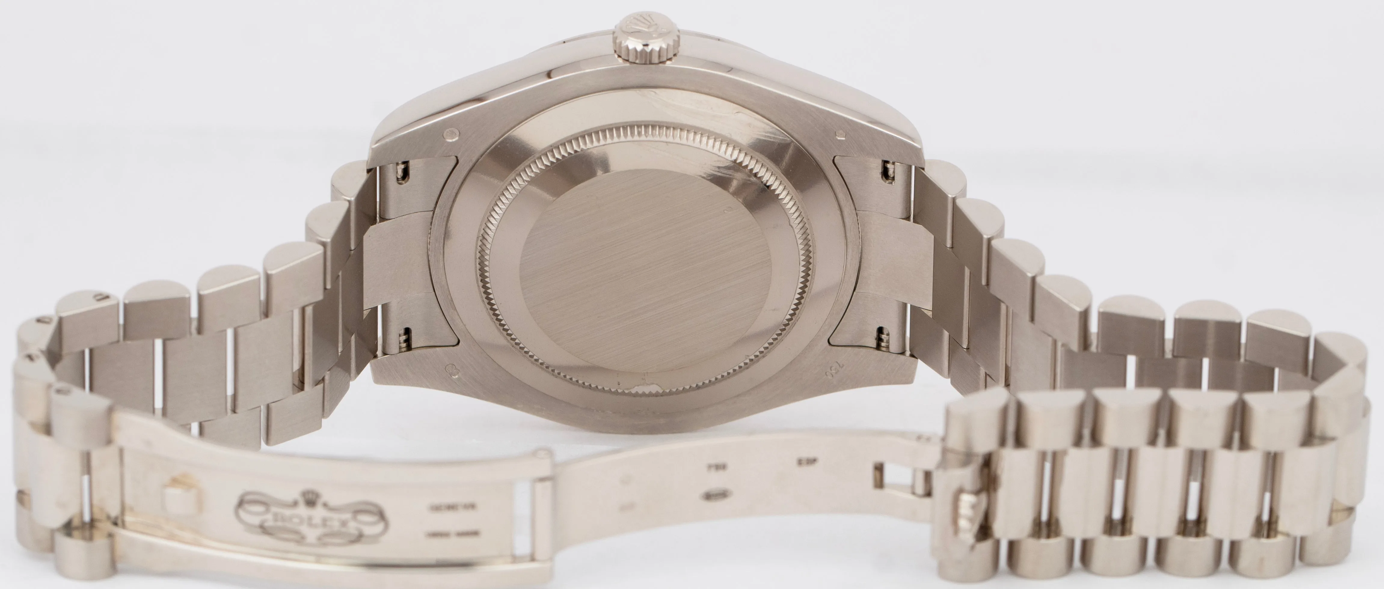 Rolex Day-Date II Presidential 41mm Silver Roman 18K White Gold 218239 B P
