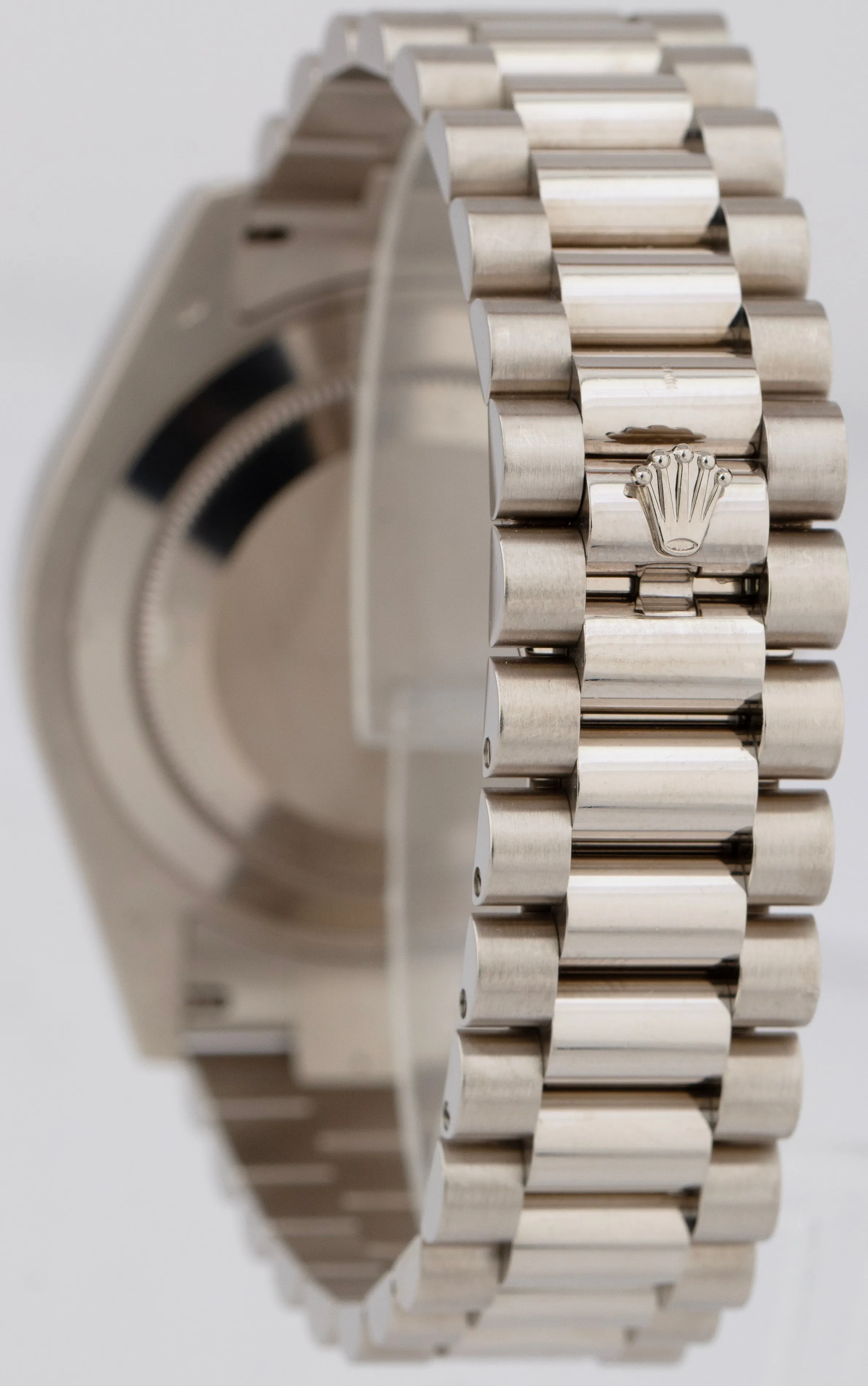 Rolex Day-Date II Presidential 41mm Silver Roman 18K White Gold 218239 B P