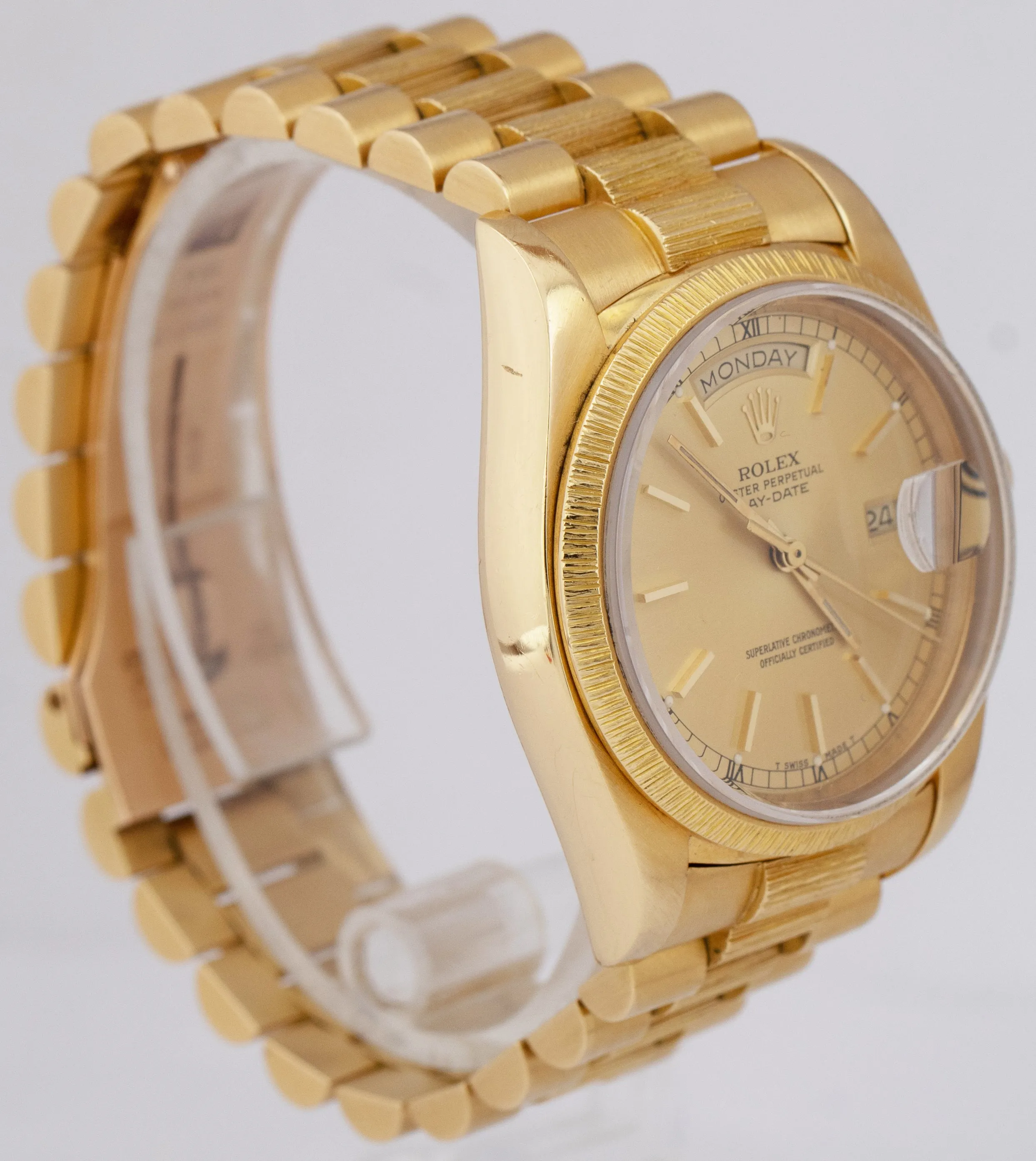 Rolex Day-Date President 36mm Champagne Bark 18K Yellow Gold Watch 18078 B P
