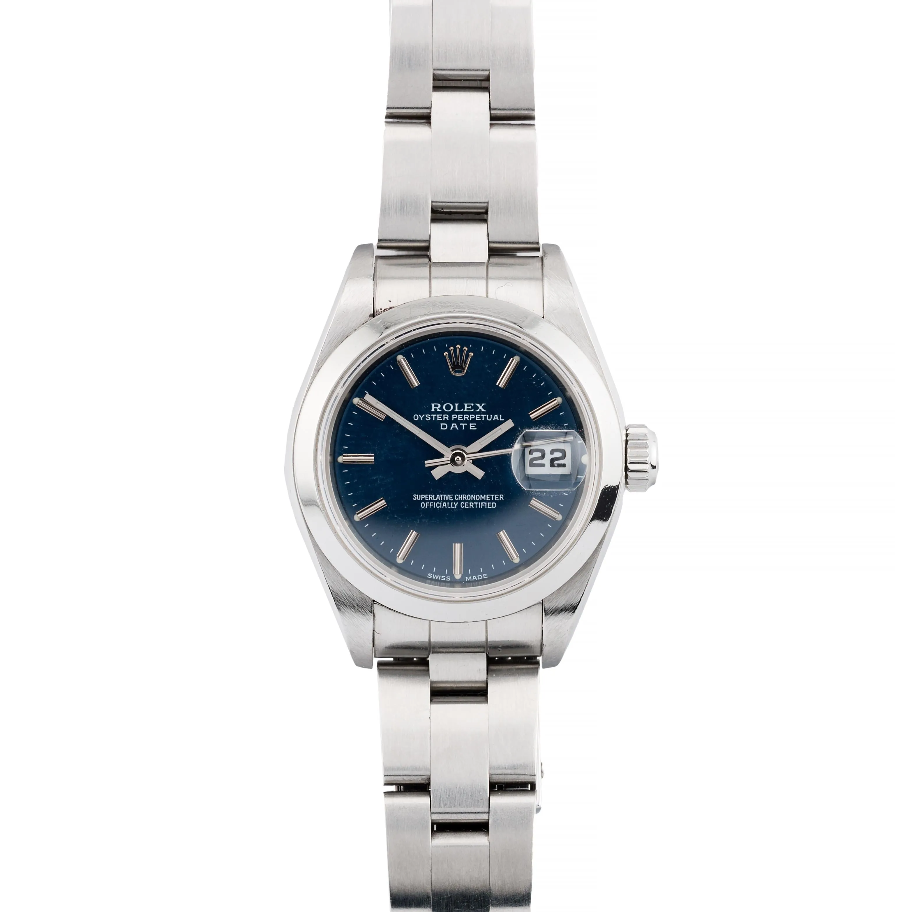 Rolex Ladies Blue Dial Stainless Steel Oyster Perpetual Datejust 79160 Watch
