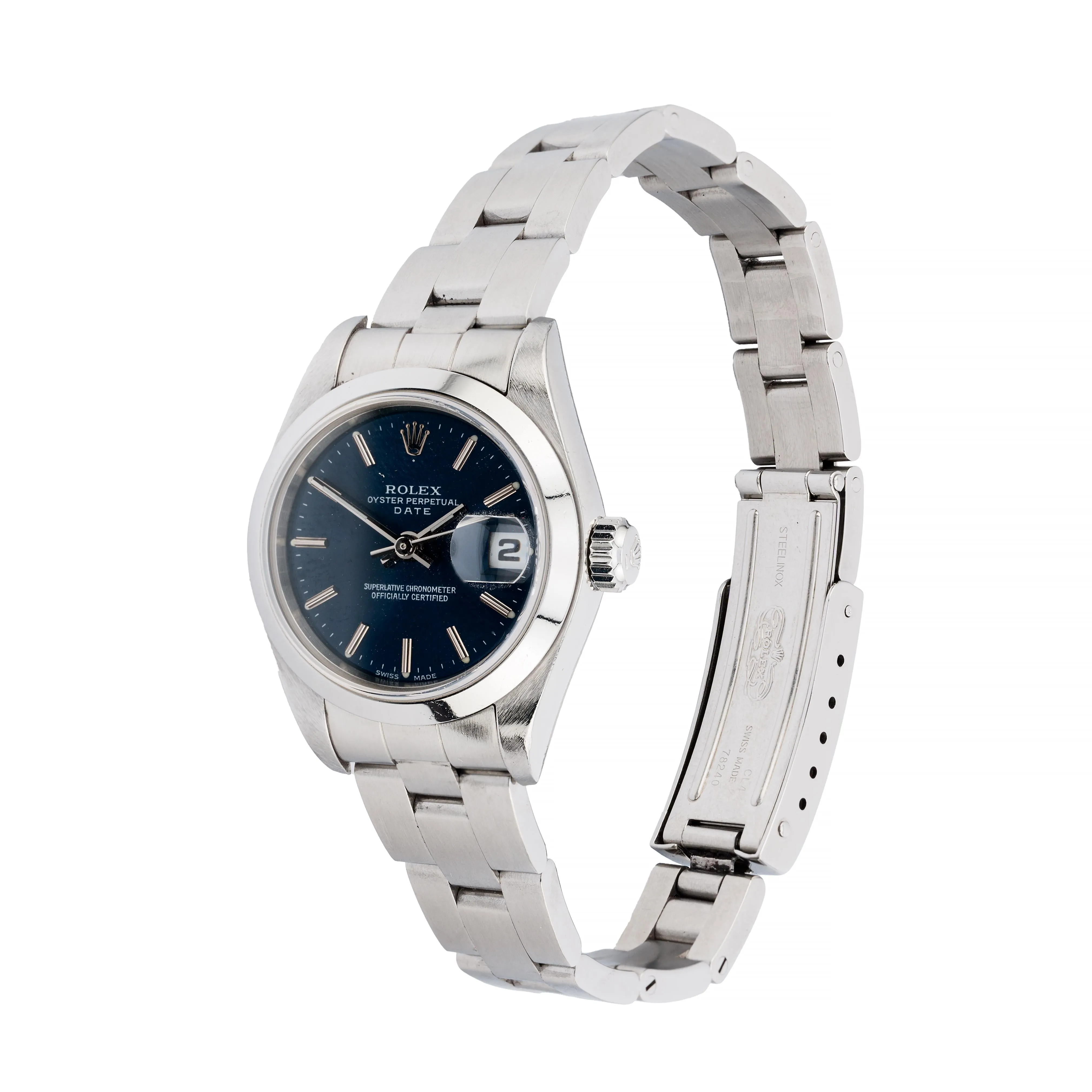 Rolex Ladies Blue Dial Stainless Steel Oyster Perpetual Datejust 79160 Watch