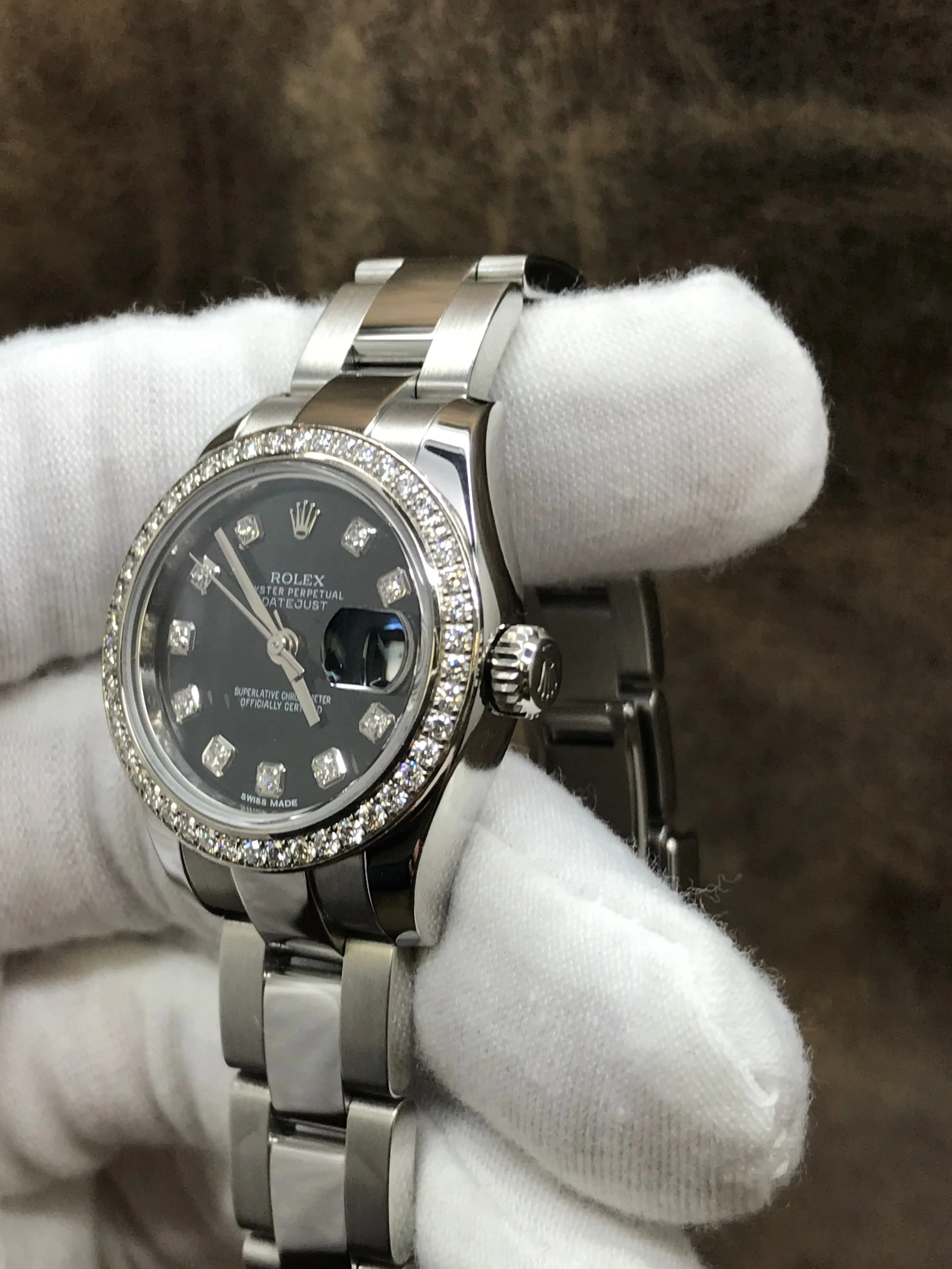 Rolex Lady Datejust 179384 Black Dial Automatic Women's Watch
