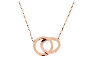 Rose gold necklace with a double open circle