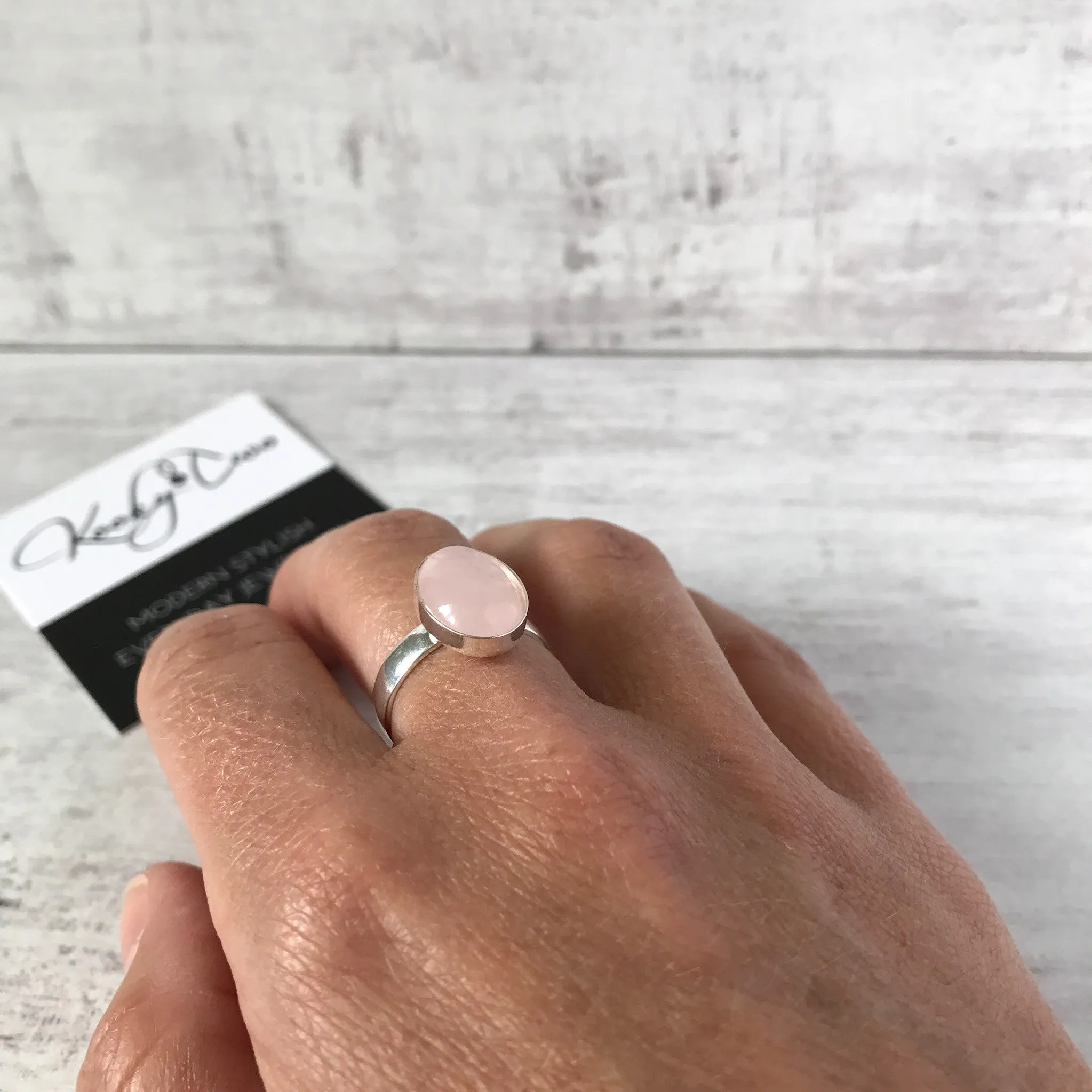Rose Quartz Gemstone Ring