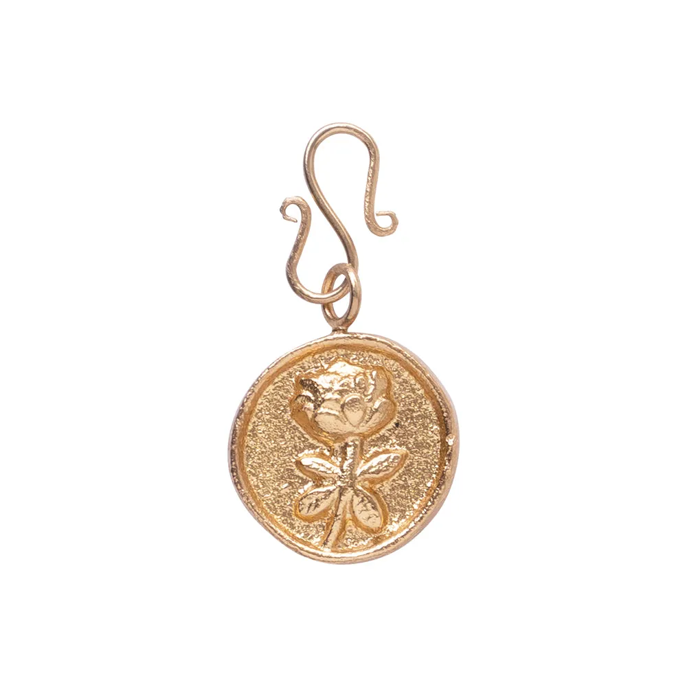 Rose Vintage Coin Charm Gold Plated